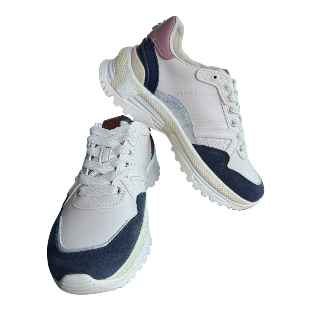 Coach Chalk Dusty Rose C143 GLT LTR Leather Sneakers 5.5 Designer Luxury NIB - Picture 8 of 15
